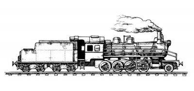 Historische Eisenbahn Zeichnung