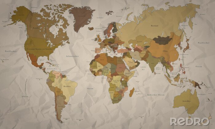 Fototapete Historische Weltkarte