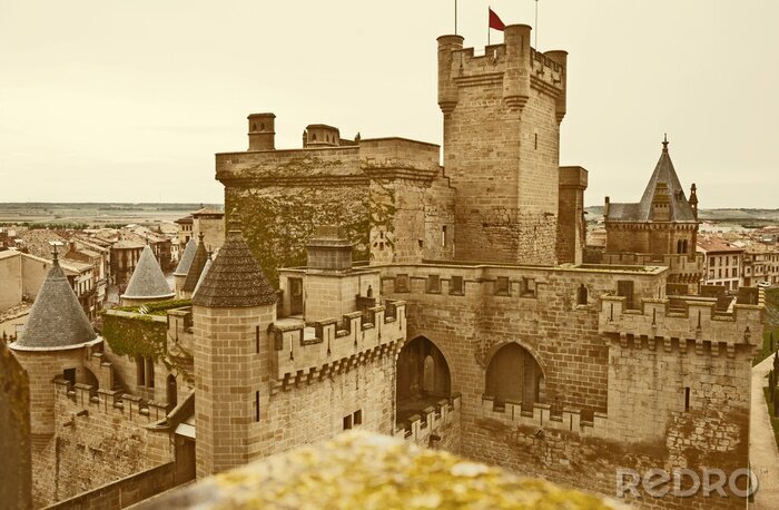 Fototapete Historisches Schloss mit Flagge