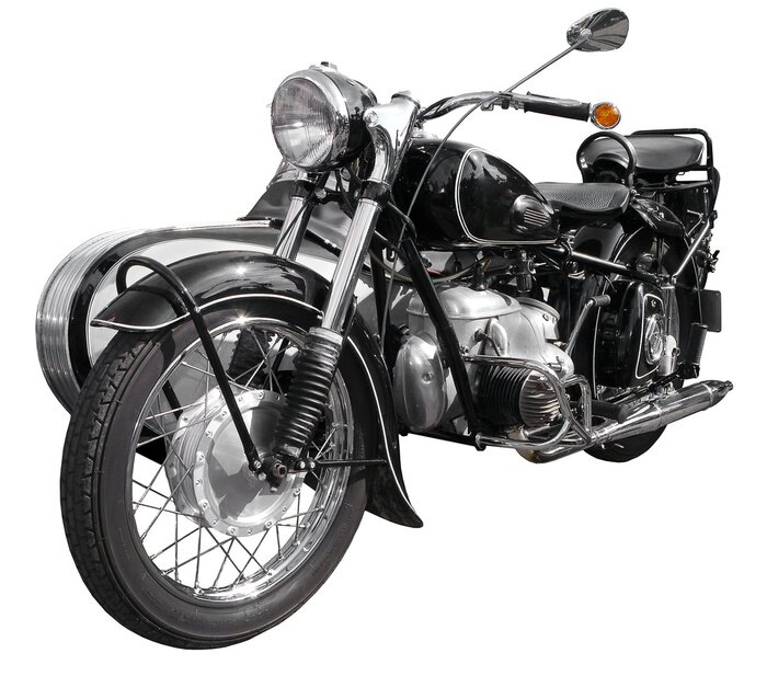 Fototapete Historisches schwarzes Motorrad