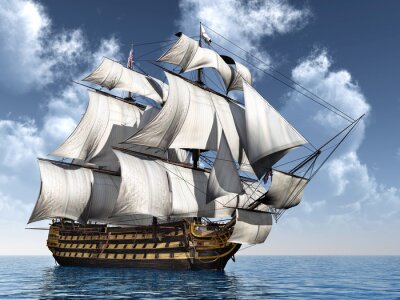 Fototapete HMS Victory Schiff auf See