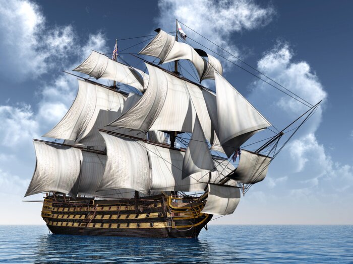 Fototapete HMS Victory Schiff auf See