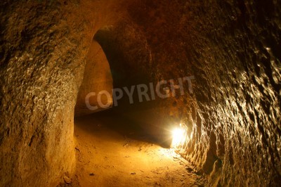 Fototapete Höhle mit Tunnel 3D