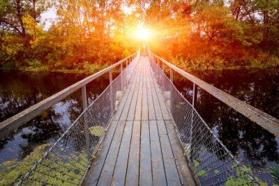 Fototapete Hölzerne Brücke in der Sonne