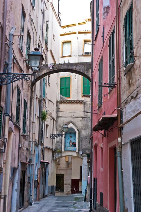 Fototapete Hohe bunte Mietshäuser