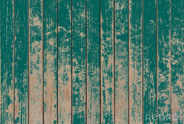 Fototapete Holz rustikal abgenutzte grüne Bretter
