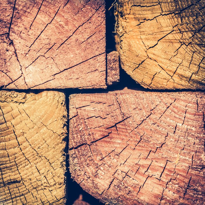 Fototapete Holzballen aus nächster Nähe