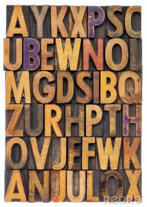 Fototapete Holzbuchstaben des Alphabets
