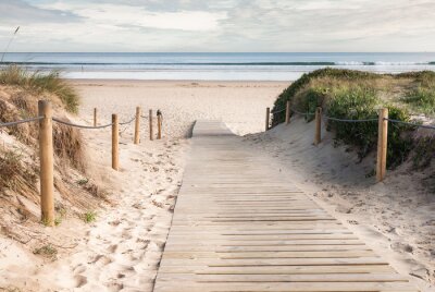 Fototapete Holzeingang zum Strand