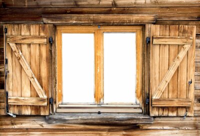 Fototapete Holzfenster mit fensterläden