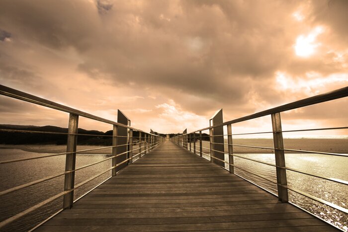Fototapete Holzpier am Wasser