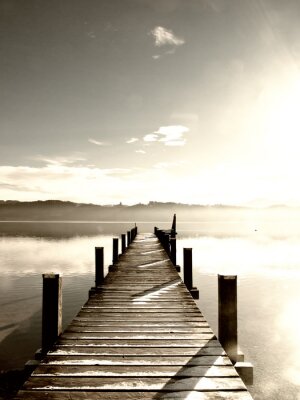 Fototapete Holzsteg am See