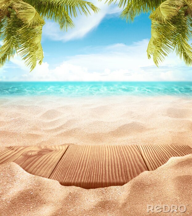 Fototapete Holzsteg am Strand