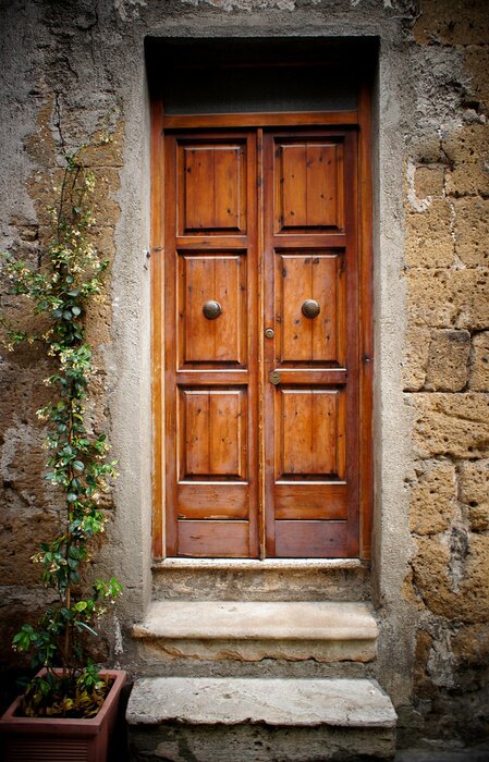 Fototapete Holztür im Retro-Stil