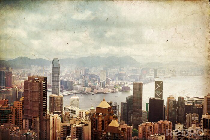 Fototapete Hongkong aus der Luft