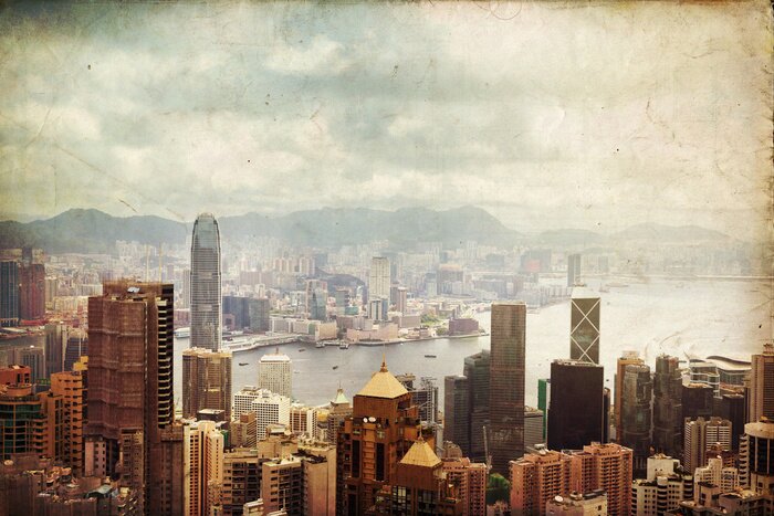 Fototapete Hongkong aus der Luft