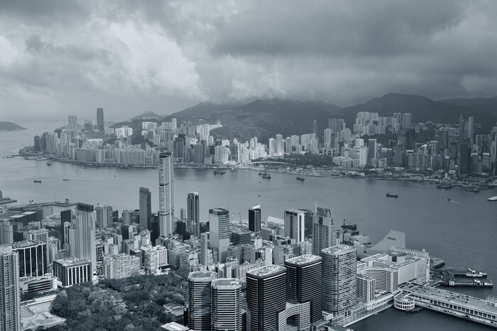 Fototapete Hongkong und die Skyline der Stadt