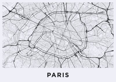 Horizontale Karte des Zentrums von Paris