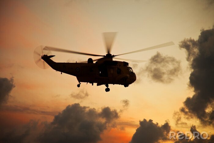 Fototapete Hubschrauber im Flug