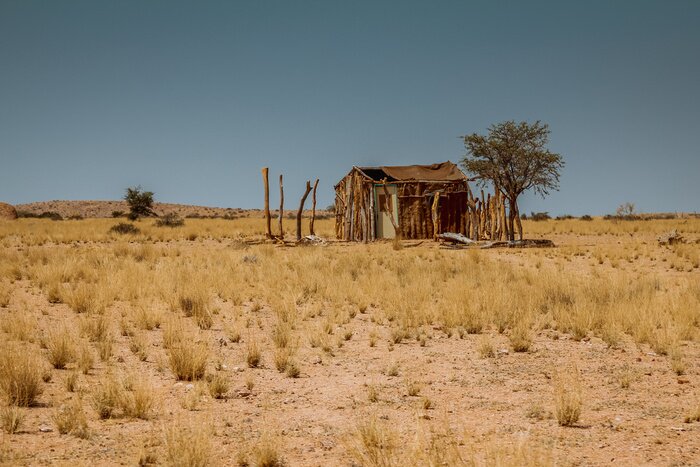 Fototapete Hütte auf Safari in Afrika