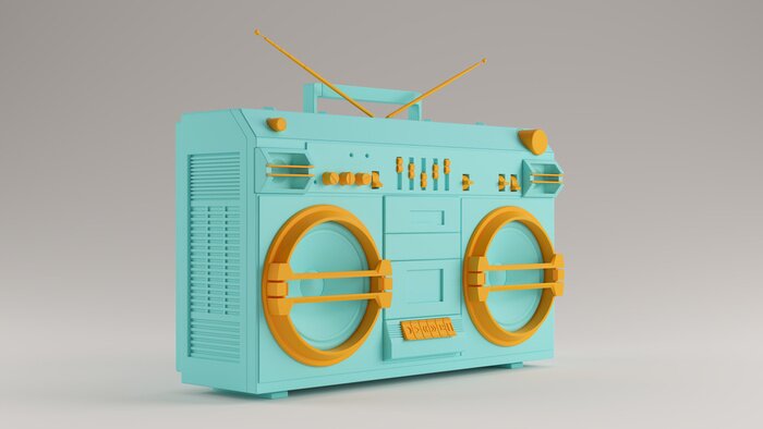 Fototapete Illustration 3D von Boombox