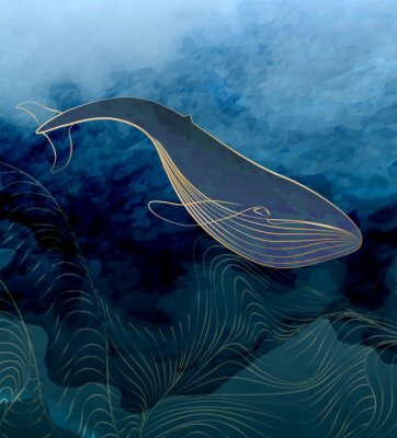 Illustration der Wal-Unterwasserkunst
