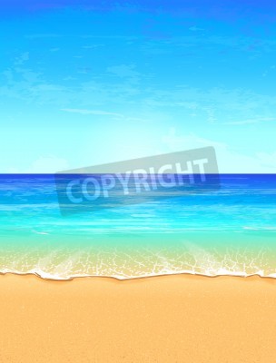 Fototapete Illustration des Strandes und Meeres