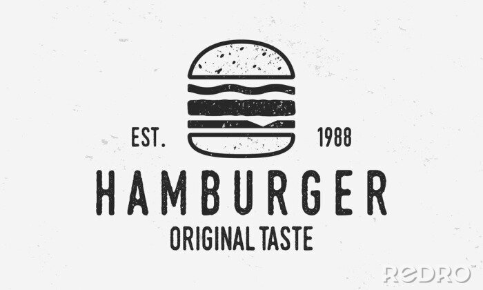 Fototapete Illustration eines Hamburgers auf hellem Hintergrund