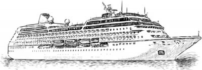 Fototapete Illustration eines Kreuzfahrtschiffes