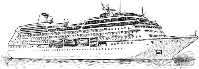Fototapete Illustration eines Kreuzfahrtschiffes