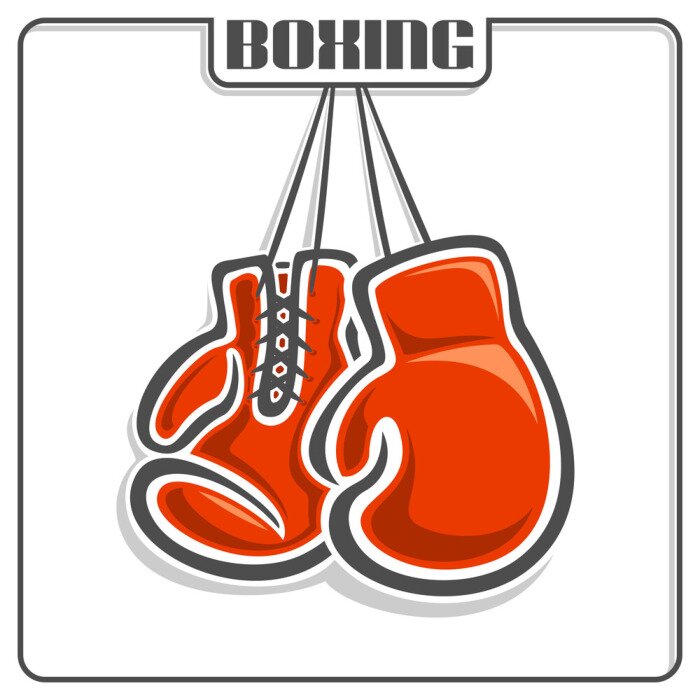 Fototapete Illustration mit Boxhandschuhen