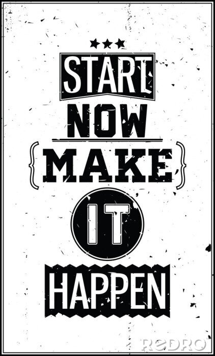 Fototapete Illustration mit schwarzer und weißer Beschriftung