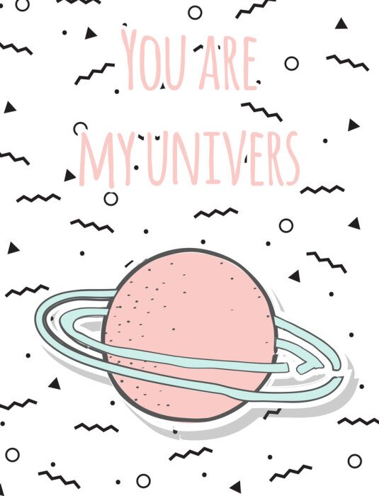 Fototapete Illustration vom rosa Planeten