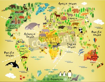 Fototapete Illustrierte Weltkarte