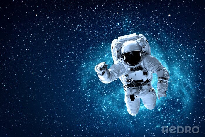 Fototapete Im Weltraum schwebender Astronaut