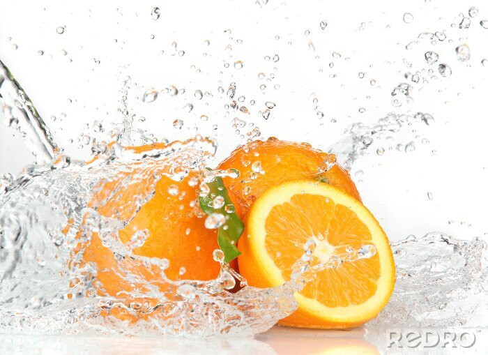Fototapete In Wasser getauchte Orangen