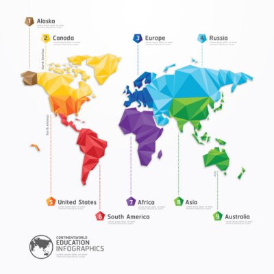 Fototapete Infografik mit Weltkarte