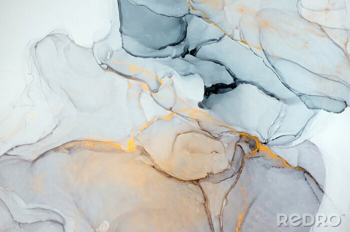 Fototapete Ink, paint, abstract. Closeup of the painting. Colorful abstract painting background. Highly-textured oil paint. High quality details. Alcohol ink modern abstract painting, modern contemporary art.