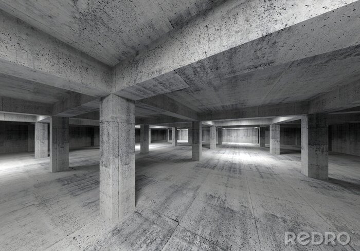 Fototapete Innenansicht einer Tiefgarage