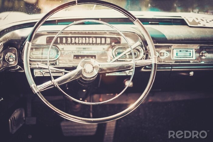 Fototapete Innere des klassischen amerikanischen Autos