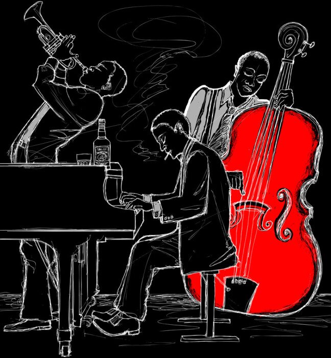 Fototapete Instrumentalmusik einer Jazzband