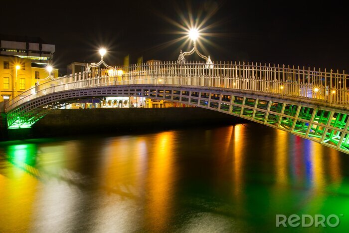 Fototapete Irische Brücke bei Nacht