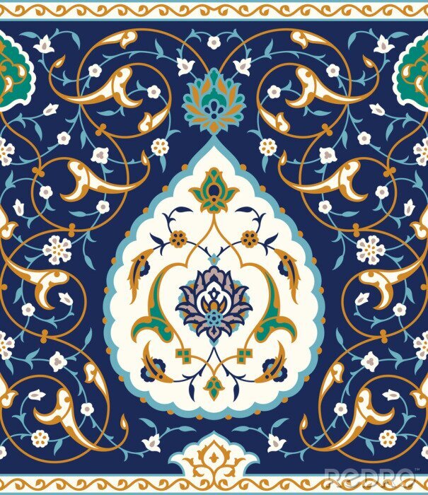 Fototapete Islamic Floral Seamless Border.