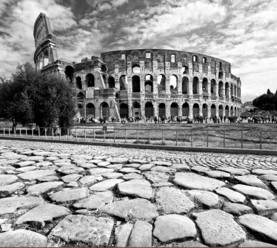 Fototapete Italien schwarz-weiß