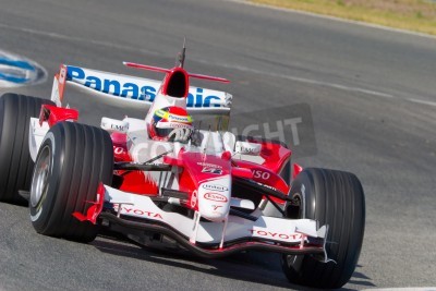 Fototapete Jerez de la Frontera, Spanien - 11. Oktober: Ricardo Zonta Toyota F1 Rennen bei der Trainingssitzung am 11. Oktober 2006 in Jerez de la Frontera , Spanien