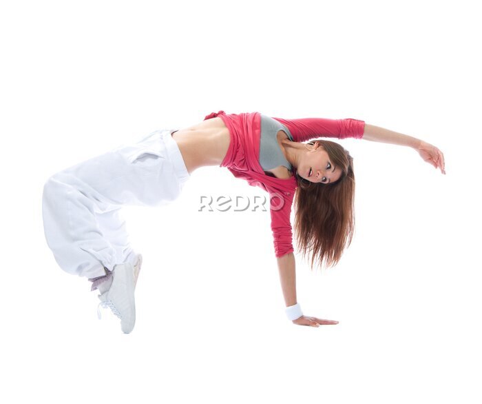 Fototapete Junge Tänzer Mädchen Übung Hip-Hop-Stil posieren