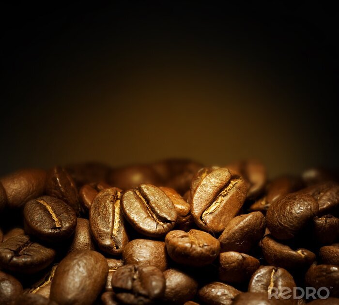 Fototapete Kaffee auf braunem Hintergrund