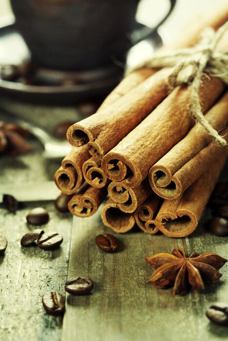 Fototapete Kaffee Zimt und Anis