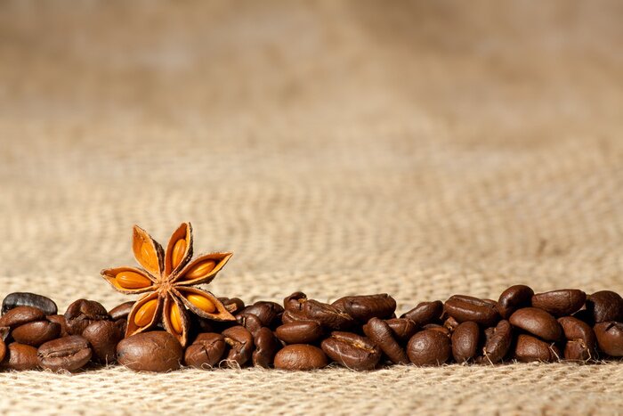 Fototapete Kaffeebohnen und Anis