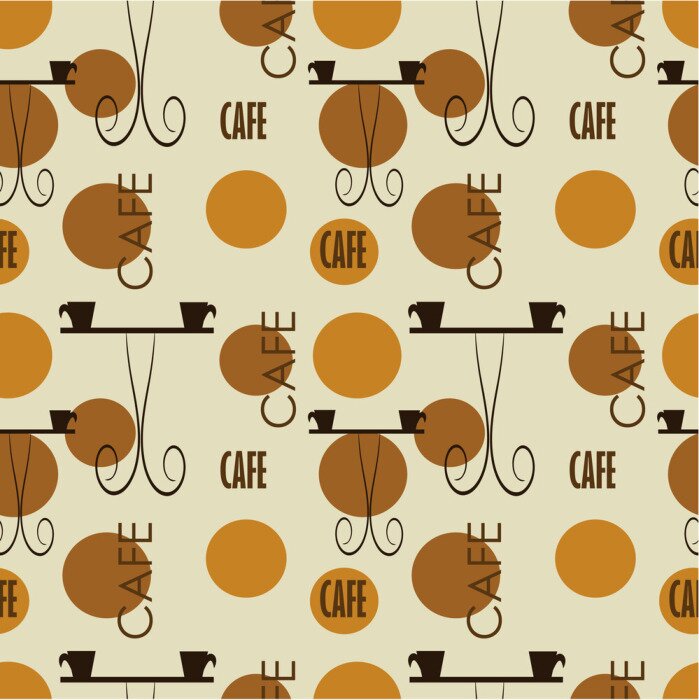 Fototapete Kaffeemotiv mit Tupfenmuster